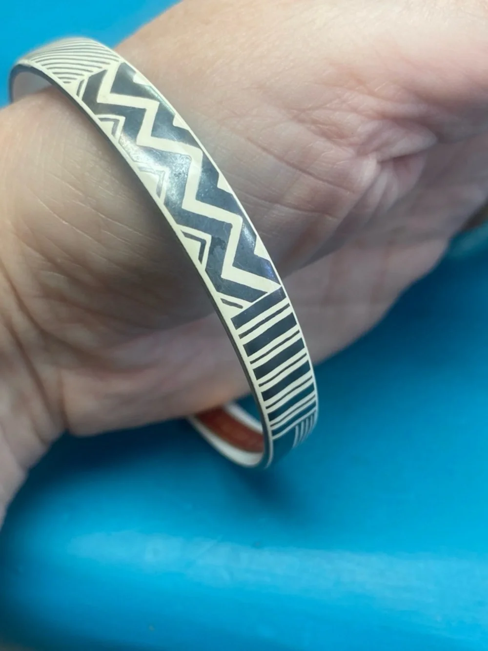 Vintage Michaela Frey Bracelet with Black Inlay